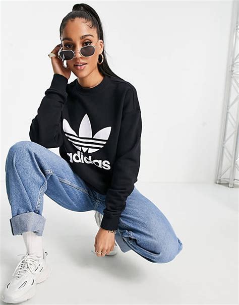 adidas originals schwarzes sweatshirt mit dreiblatt logo idealo|Adidas Men Originals Adicolor Classics Trefoil Hoodie Man.